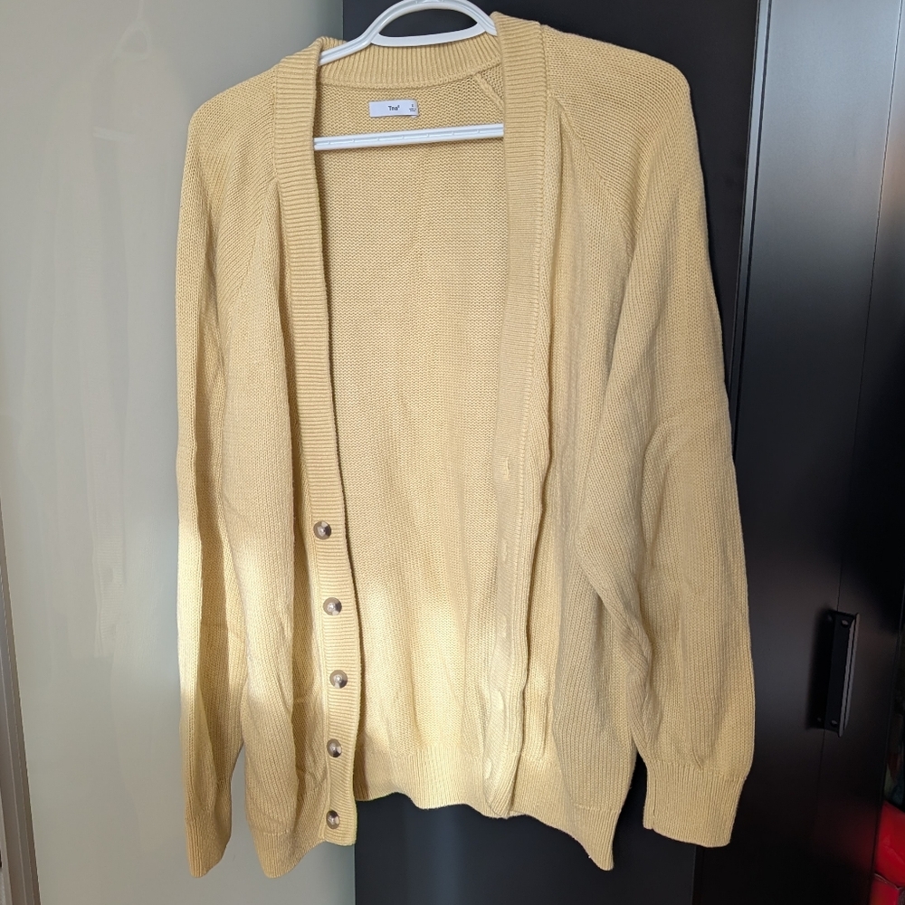 Aritzia TNA Barry Cardigan Yellow